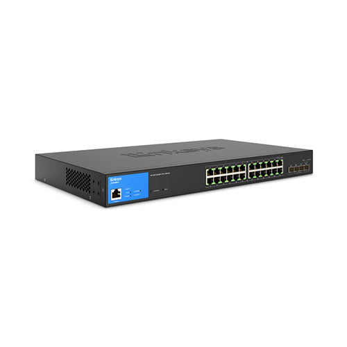 Linksys LGS328MPC 24-Port Managed Gigabit PoE+ Switch with 4 10G SFP+ Uplinks 410W TAA Compliant Fashion