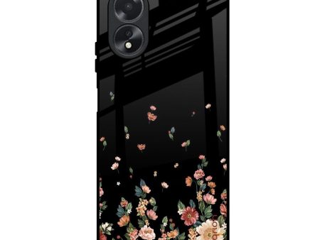 Floating Floral Print Glass Case for Oppo A38 Online Sale