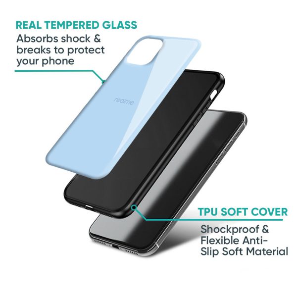 Pastel Sky Blue Glass Case for Realme 9i 5G Discount