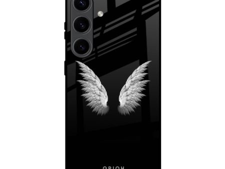 White Angel Wings Glass Case for Samsung Galaxy S24 5G For Discount