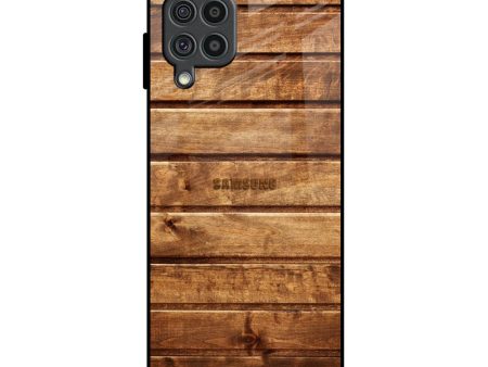 Wooden Planks Glass Case for Samsung Galaxy F62 on Sale