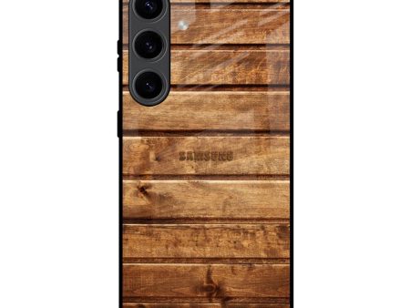 Wooden Planks Glass Case for Samsung Galaxy S24 5G For Cheap