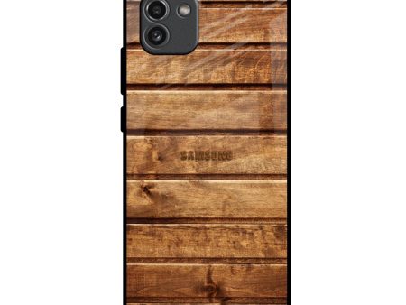 Wooden Planks Glass Case for Samsung Galaxy A03 Supply