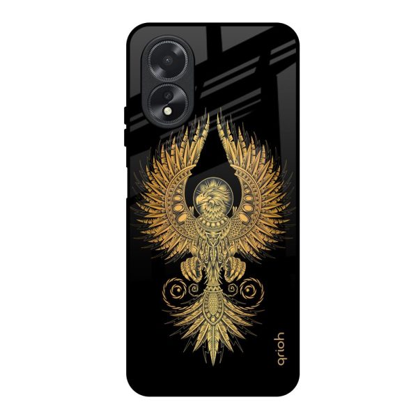 Mythical Phoenix Art Glass Case for Oppo A38 Fashion