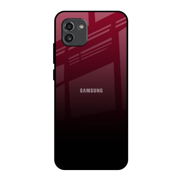 Wine Red Glass Case For Samsung Galaxy A03 on Sale