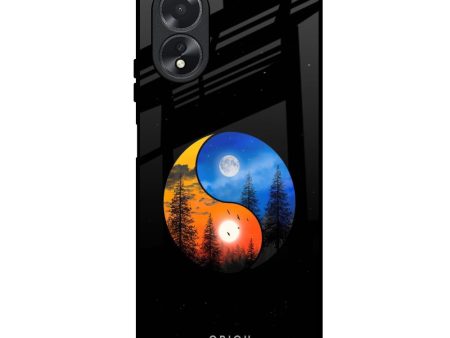 Yin Yang Balance Glass Case for Oppo A38 on Sale