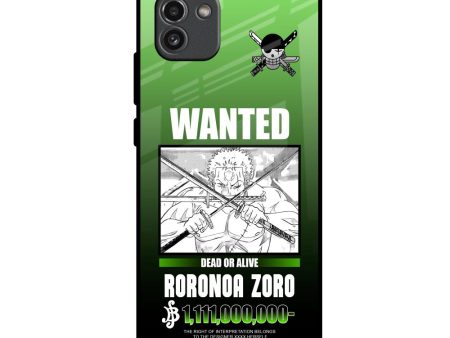 Zoro Wanted Glass Case for Samsung Galaxy A03 Fashion