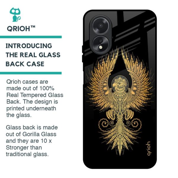 Mythical Phoenix Art Glass Case for Oppo A38 Fashion