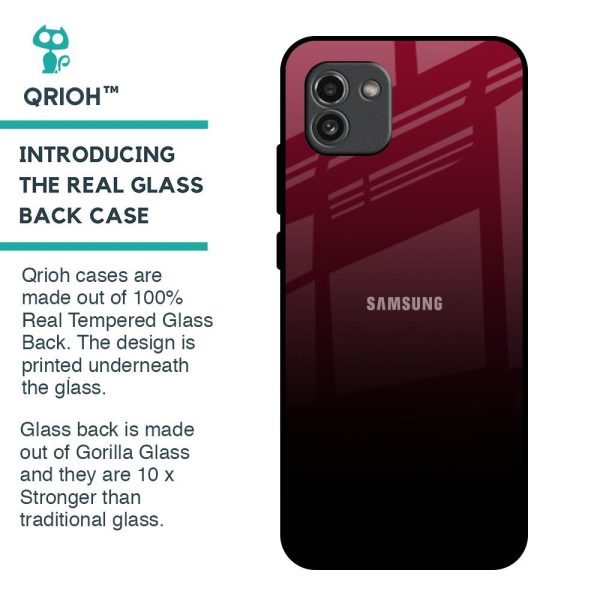 Wine Red Glass Case For Samsung Galaxy A03 on Sale