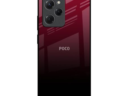 Wine Red Glass Case For Poco X5 Pro 5G Fashion